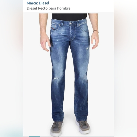 Diesel Men's Distressed Indigo Slim Jeans - Picture 1 of 10
